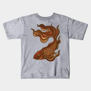 Lined hand drawn betta fish. Kids T-Shirt